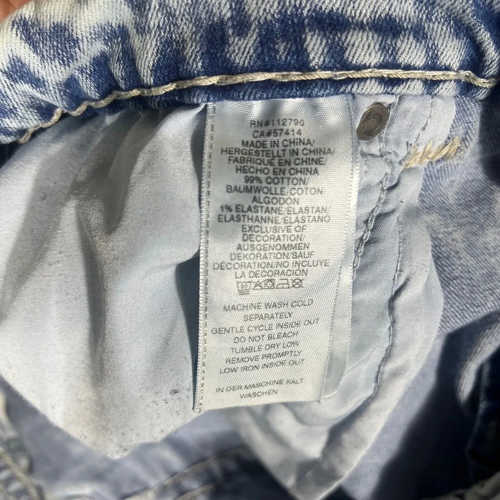 True Religion Ricky Relaxed Straight Acid Wash Jeans Mens 40 Light Blue Denim